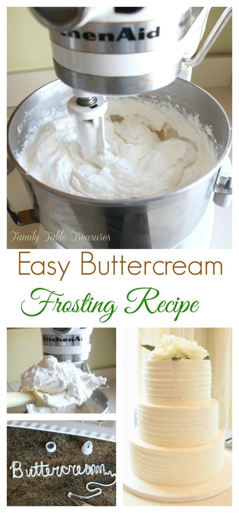 Easy Buttercream Frosting Recipe, Frosting Types, Buttercream Frosting Recipe Easy, Birthday Cake Buttercream, Wedding Cake Frosting, Easy Buttercream Frosting, Piping Frosting, Frosting Recipes Easy, Cake Frosting Recipe