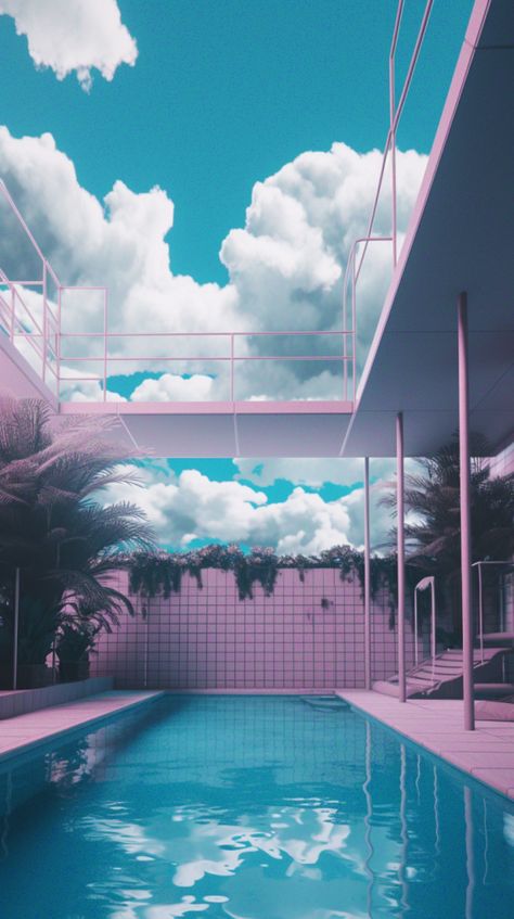 I'm still dreaming... / Vaporwave aesthetic liminal space wallpaper Vaporwave Liminal Space, Liminal Pool Aesthetic, Liminal Space Aesthetic Wallpaper, Liminal Space Aesthetic Creepy, Liminal Spaces Aesthetic, Vaporwave Pool, Aesthetic Liminal Space, Vaporwave Mall, Liminal Vaporwave