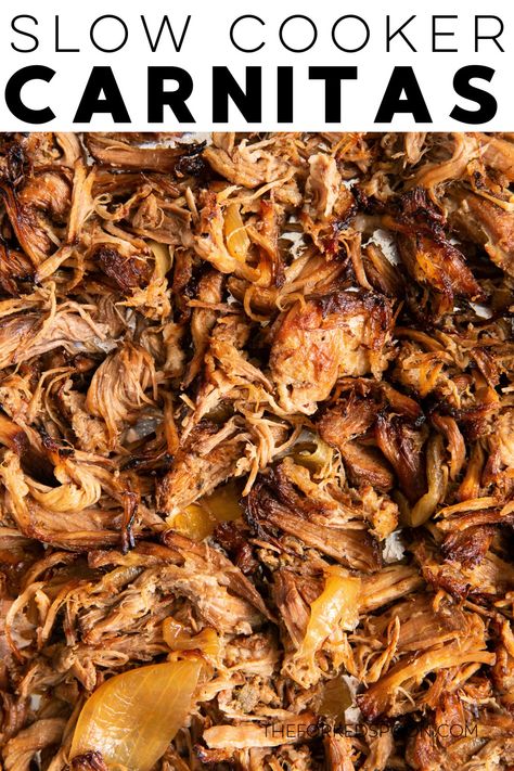 Shredded Pork Tostadas, Pork Shredded Tacos, Pork Tostadas Shredded, Pulled Pork Tostadas Recipe, Mexican Pulled Pork Slow Cooker, Pork Roast Pulled Pork Crockpot, Shredded Pork For Tacos, Pork Loin Carnitas Instant Pot, Pork Loin Carnitas Slow Cooker