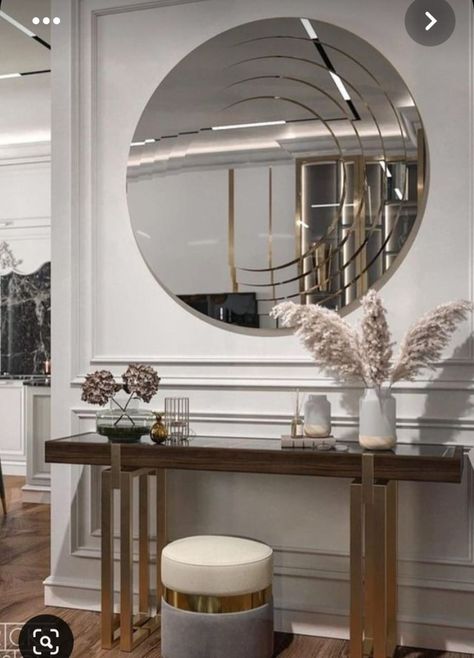 Foyer Design Modern Entrance, Entrance Table Decor, Entrance Hall Decor, Luxury Console Table, Home Entryway, Elegant Entryway, Neoclassical Interior, Console Table Decorating, Console Table Hallway