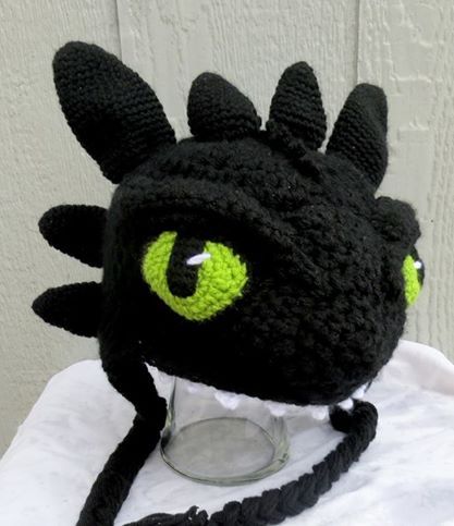 Toothless hat I made for grandkids. Dragon Hat Crochet, Crochet Funny Hat, Crochet Toothless, Balaclava Mask, Crochet Character Hats, Dragon Hats, Stitch Witchery, Crochet Kids Hats, Crochet Dragon