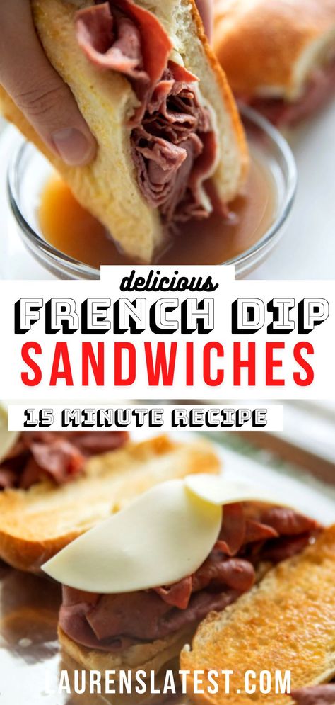 Roast Beef Lunch Meat, Roast Beef French Dip, Roast Beef Lunch, French Dip Sandwich Recipe, Hot Roast Beef Sandwiches, Roast Beef Sandwich Recipes, Au Jus Recipe, Beef Sandwich Recipes, French Dip Sandwiches