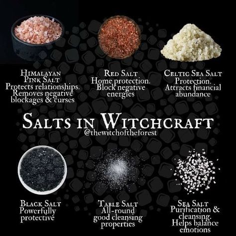 Salt In Witchcraft, Salt Magick, Magick Recipes, Salt Witchcraft, Witchcraft Ideas, Types Of Salt, Spell Magic, Witchy Women, Wiccan Tattoos