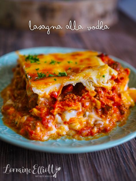 Lasagna Alla Vodka @ Not Quite Nigella Lasagna Alla Vodka, Vodka Sauce Lasagna Recipe, Vodka Sauce Lasagna, Ravioli Lasagne, Bacon Lasagna, Food Polls, Lasagna Cups, Pasta Alla Vodka, Vodka Sauce Recipe