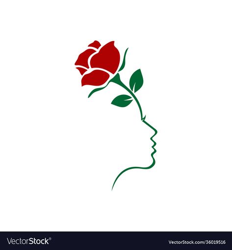 Rose Graphic Design Illustration, Rose Illustration Design, Cny Drawing, Rose Logo Ideas, Rose Graphic Design, Rose Logo Design, Concept Graphic Design, Rose Symbol, Rosé Cartoon