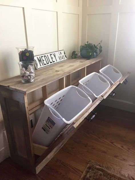 Hidden Hamper, Laundry Storage Ideas, Rustic Style Furniture, Laundry Room Storage Ideas, Laundry Room Storage Shelves, Hidden Laundry, Diy Storage Ideas, Jewerly Holders, Room Storage Diy