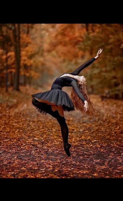 Ballet Photography Ideas, Halloween Dance Photoshoot, Ballet Poses For Pictures, Ballet Portraits, Senior Pictures Dance Poses, Senior Picture Ideas For Dancers, Fall Dance Photoshoot, Pointe Senior Pictures, Dance Photography Outdoor