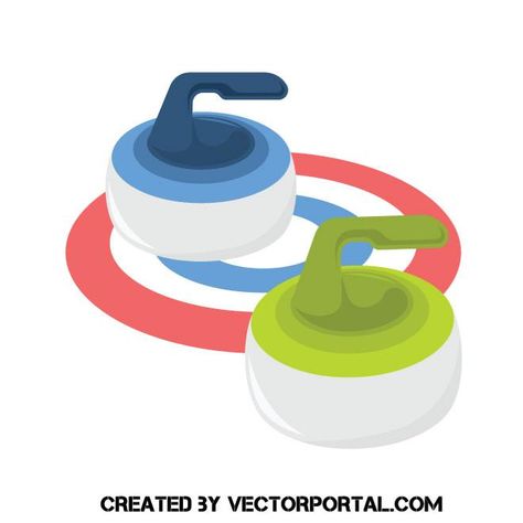 Curling stones vector image Curling Gifts Sport, Curling Sport Illustration, Water Skiing Illustration, Sports Equipment Illustration, Curling Sport, Curling Game, Curling Stone, Winter Olympic Games, Winter Sport