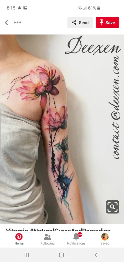 Scars Tattoo, Lotusblume Tattoo, Watercolor Tattoo Flower, Small Flower Tattoos, Flower Tattoo Shoulder, Cat Tattoos, Inspiration Tattoos, Floral Tattoo Sleeve, Flower Tattoo Sleeve