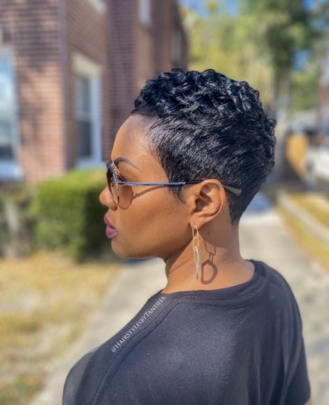 Short Black Hairstyles Pixies, Tapered Pixie Haircut Black Women, Pixie For Thinning Hair, Short Relaxed Hair Pixie, Black Pixie Haircut Short Styles, Short Pixie Haircuts For Black Women, Super Short Pixie For Black Women, Very Short Pixie Haircut Black Women, Black Pixie Haircut