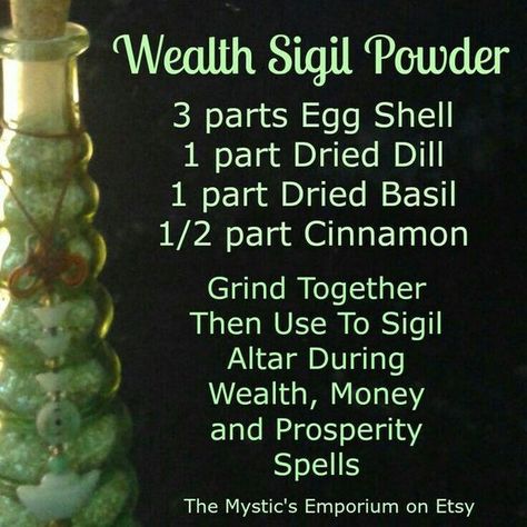 Wealth Sigil Powder – Witches Of The Craft® Cascarilla Powder, Wealth Spell, Hoodoo Spells, Witch Board, Prosperity Spell, Magick Spells, Wiccan Witch, Eclectic Witch, Sigil Magic