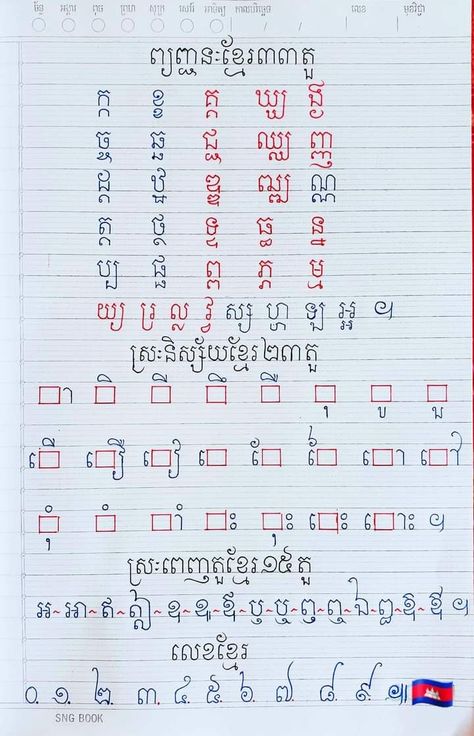 Khmer Alphabet Writing, Thai Handwriting, Khmer Alphabet, Basic English Grammar Book, Alphabet Letter Worksheets, Peppa Pig Coloring Pages, Character Prompts, English Grammar Book, Alphabet Worksheets Preschool