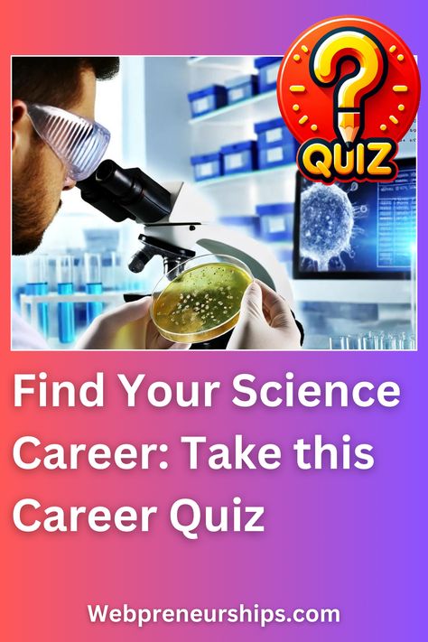 Take this career quiz to find out which science career suits you best. Comment with your results!
******** Webpreneurships Quiz, Playbuzz Quiz, Quizzes, Career Quiz, Buzzfeed Quiz, what should be my career quiz, career personality quiz, career quiz for teens, perfect career quiz Career Personality Quiz, Career Quiz Buzzfeed, College Quiz, Fun Quiz Questions, Science Quiz, Career Quiz, Quiz Buzzfeed, Playbuzz Quiz, Fun Quizzes To Take