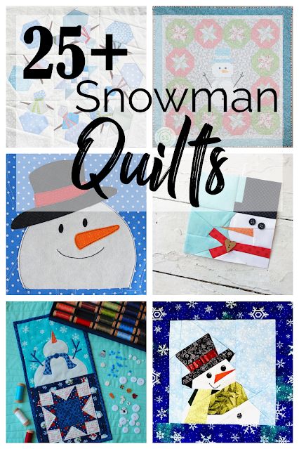 Make a snowman quilt this winter season! A collection of free and for purchase snowman quilt patterns Snowman Quilt Patterns, Snowman Quilts, Winter Quilts Patterns, Christmas Applique Patterns, Quilted Wall Hangings Patterns, Diy Snowman Decorations, Calendar Quilts, Small Quilt Projects, Snowflake Quilt