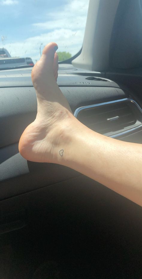 Matching Tattoos Ankle, Meaningful Ankle Tattoos, Tattoo On Inside Of Ankle, Dainty Ankle Tattoos, Ankle Feet Tattoos For Women, Ankle Tattoo Simple, Ankle Tats For Women, Heart On Ankle Tattoo, Tattoos Ankle