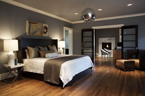 Grey with brown floors Gray Walls, Boys Rooms, Bedrooms Decor, Mens Bedroom, Bachelor Pad, Couple Bedroom, Bedroom Paint Colors, Gray Bedroom, Master Bedrooms