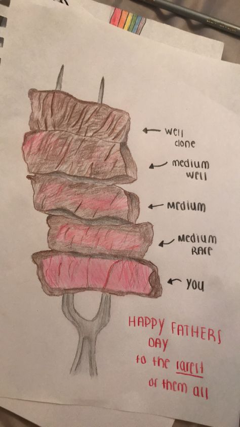 Father Birthday Drawing, Dad Painting Ideas, Drawings For Dad, Meat Drawing, Bd Card, Dad Drawing, Father Birthday Cards, Writing A Love Letter, Grandpa Birthday