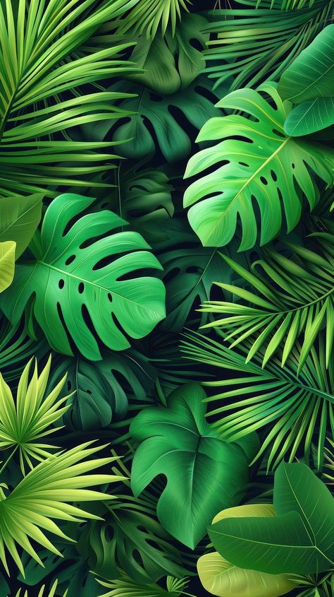 Tropical plant tree vegetation. | Premium Photo Illustration - rawpixel Jungle Leaves Illustration, Leaves Iphone Wallpaper, Leaves Illustration, Fern Leaves, Plant Tree, Fabric Prints, 3d Rendering, Canvas Art Painting, Tropical Plants