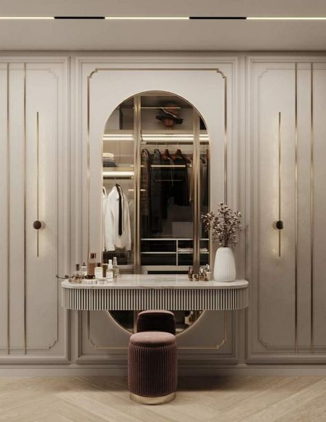 Dressing Design Modern Luxury, Modern Classic Dressing Table, Bedroom Inspirations Master Luxury, Dresser Unit Design, Dressing Unit Ideas, Modern Dressing Unit, Dressing Table Ideas Modern Luxury, Dressing Table Design Luxury, Dressing Unit Design Modern