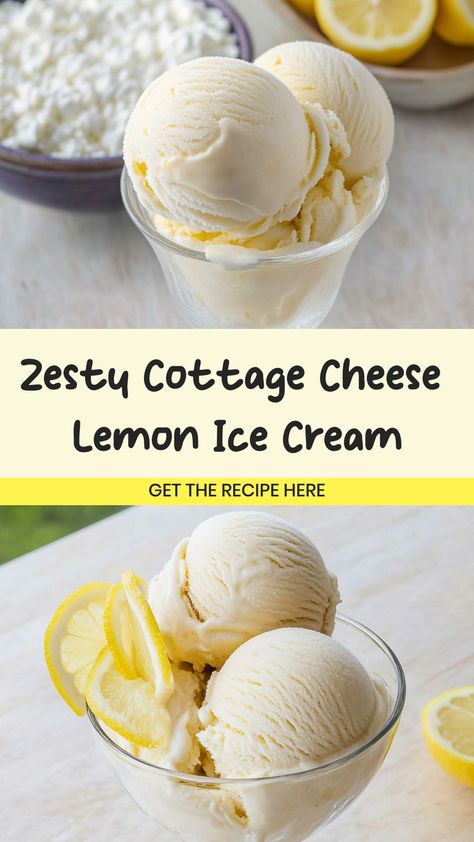 Indulge in the delightful flavors of cottage cheese lemon ice cream with this easy homemade recipe. The tangy essence of fresh lemons combined with the creamy texture of cottage cheese creates a unique and refreshing frozen treat that is perfect for any sunny day. Whether you're hosting a summer BBQ or simply looking to cool off, this delicious dessert will surely satisfy your sweet tooth.

Ingredients
1 cup cottage cheese
1 teaspoon lemon zest
1 1/2 tablespoons lemon juice
2 tablespoons pure ma Cottage Cheese Peach Ice Cream, Lemon Cottage Cheese Ice Cream, Low Carb Cottage Cheese Ice Cream, Cottage Cheese Creami Ninja Recipe, Ninja Creami Recipes With Cottage Cheese, Lemon Cottage Cheese Dessert, Cottage Cheese Ice Cream Recipe, Lemon Ice Cream Recipe, Cottage Cheese Dessert Recipes