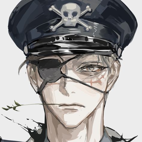 Guy With Mask Drawing, Oc With Eyepatch, Character With Eyepatch, Eyepatch Character Design, Eye Patch Drawing, Soldier Oc, Mask Drawing, Art Character Design, 캐릭터 드로잉