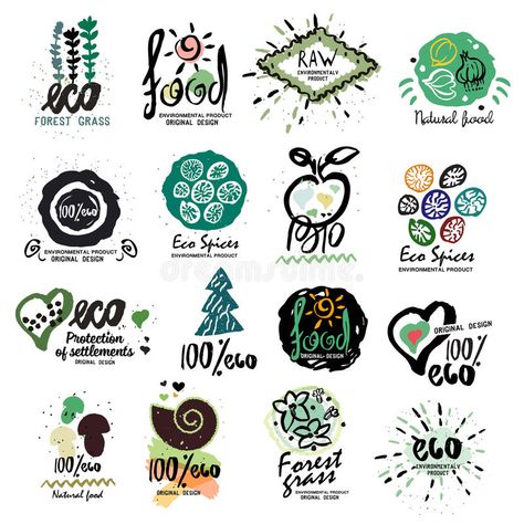 Healthy organic food labels for vegetarians logo. Restaurant, vegetarian cafe menu sign, symbol. Logo handmade on the subject of ECO, Nature biotechnology stock illustration Organic Food Labels, Healthy Food Logo, Organic Recipes Healthy, Menu Sign, Cafe Menu, Logo Restaurant, Organic Food, Logo Food, Photosynthesis