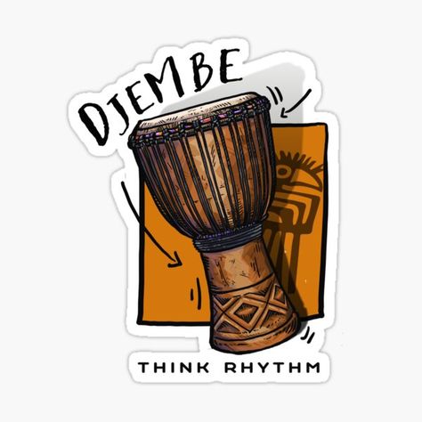 Sticker Drum Art, Djembe Drum, African Drum, Drums Art, Red Bubble, Drummers, Lady Biker, Art Drawings Simple, Drums