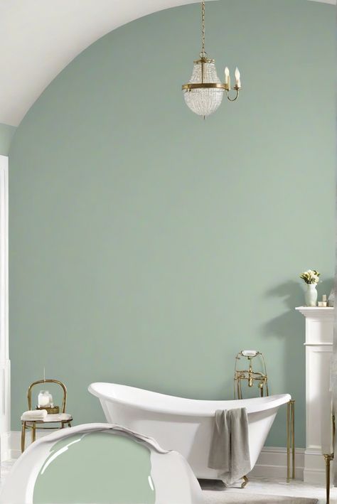 interior decorating, home decor, interior design, paint color matcher Halcyon Green, Bathroom 2024, Green Painted Walls, Sage Green Kitchen, Green Kitchen Cabinets, Bathroom Walls, Bathroom Themes, Bathroom Size, Green Walls