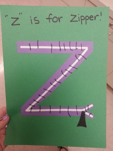 Final letter!  "z" is for zipper! Z Is For Zipper, Letter Z Crafts, Preschool Letter Crafts, Prek Crafts, Alphabet Crafts Preschool, Abc Crafts, Alphabet Letter Crafts, Kindergarten Letters, Zipper Crafts