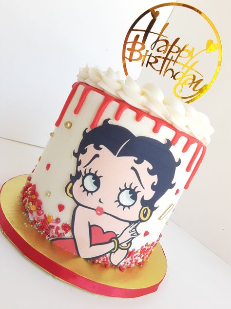 Betty boop cake Betty Boop 50th Birthday, Betty Boop Party Decorations, Betty Boop Cake Ideas, Betty Boop Birthday Party Ideas, Betty Boop Birthday Cake, Betty Boop Party, Kue Hello Kitty, Betty Boop Cake, Queens Birthday Cake