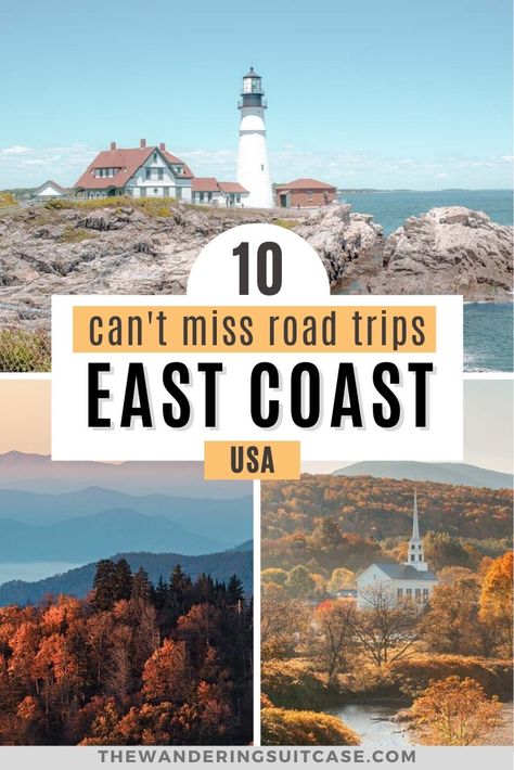 Can't miss East Coast USA road trips. East Coast vacation getaways. Road trip the USA. Road trips covering New England, Boston, Acadia National Park, Maine, Virginia, Florida, Miami, North Carolina, South Carolina. Usa Road Trips, East Coast Vacation, East Coast Usa, New England Road Trip, Usa Roadtrip, East Coast Travel, East Coast Road Trip, Road Trip Routes, Road Trip Destinations