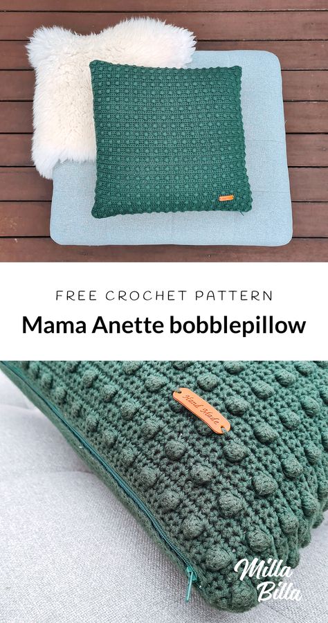 Crochet Bobble Pillow Pattern Free, Bobble Crochet Pillow Patterns, Bobble Pillow Crochet, Star Bobble Crochet Pattern, Crochet Bobble Word Pillows, Diamond Bobble Crochet Pattern, Crochet Pattern Pillow, Crochet Cushion Covers, Crochet Project Free