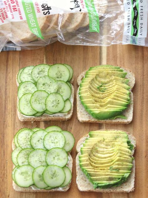 Avocado Lunch Recipes, Avocado Lunch, Avocado Health Benefits, Avocado Sandwich, Cucumber Avocado, Cucumber Sandwiches, Havarti, Veggie Sandwich, Healthy Sandwiches