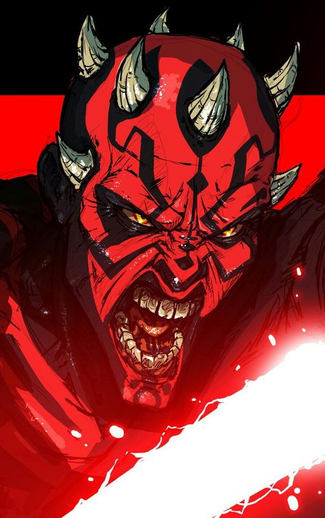 Darth Maul Art, Star Wars Art Drawings, Dark Maul, Darth Bane, Brick Fireplaces, Darth Sidious, Painted Brick Fireplaces, The Apprentice, Star Wars Background