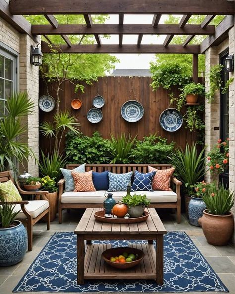 35 Trendsetting Patio Design Ideas - Toolz Geek Patio Wall Decor Ideas, Narrow Patio Ideas, Garden Ideas Patio, Patio Extension Ideas, Patio Garden Ideas, Patio Extension, Tropical Patio, Small Patio Design, Kolam Koi