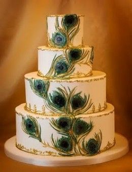 Peacock Wedding Cake, Peacock Cake, Peacock Wedding Theme, Rustic Wedding Photos, Number Cake Toppers, Peacock Wedding, Rustic Wedding Dresses, Cool Wedding Cakes, Stunning Wedding Dresses