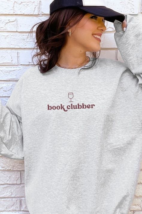 Book Club Wine Sweatshirt Book Club Babe Shirt Book Club Gift Book Club Party Shirt Gifts for Book Club Wine Lover Gift - Etsy Book Club Tshirt Ideas, Book Club Merch, Book Club Decor, Book Club Quotes, Cricut Fashion, Book Club Outfit, Book Club Shirts, Book Club Gift Ideas, Book Club Aesthetic