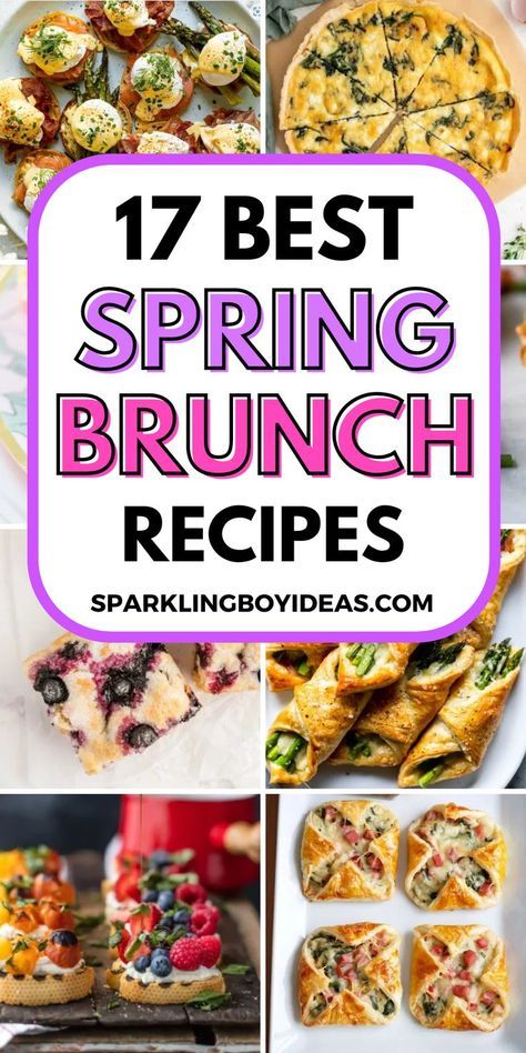 Looking for delicious spring brunch menu ideas? Check out our collection of easy easter brunch recipes that are perfect for Easter, Mothers Day, or any occasion! From brunch cocktails to vegetarian brunch recipes, we've got you covered. From spring appetizers, and spring desserts, to spring cocktails and spring snacks you'll find everything. Whether you're hosting a brunch party or a simple gathering, these spring brunch ideas for a crowd and easter brunch buffet ideas are perfect. Easy Spring Desserts, Spring Breakfast Recipes, Spring Brunch Ideas, Easy Brunch Menu, Brunch Party Menu, Vegetarian Brunch Recipes, Mother's Day Brunch Menu, Easter Brunch Buffet, Easy Easter Brunch Recipes