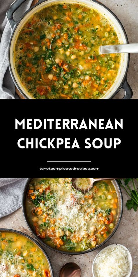 Chickpea Recipes Soup, Quick And Easy Soup Recipes For Two, Vegetable Chickpea Soup, The Best Vegetable Soup, Fasting Soup Recipes, Mediterranean Potato Soup, Healthy Chickpea Soup, Chickpeas Soup Recipes, Mediterranean Recipes Soup