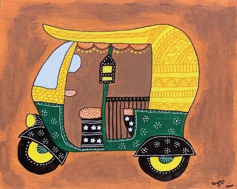 Auto Rickshaw Painting in 2022 | Diy canvas art painting, Mandala design art, Mini canvas art Rickshaw Painting, Auto Rickshaw, Rajasthani Art, Rural Village, Modern Folk, Travel City, Madhubani Art, Truck Art, Art Painting Gallery