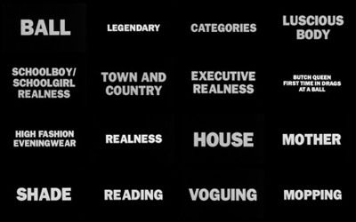 Paris is Burning (1990) title cards Burning Movie, Ballroom Culture, Ball Culture, Ballroom Aesthetic, Ballroom Scene, Paris Is Burning, Queer Cinema, Queer History, Mazzy Star