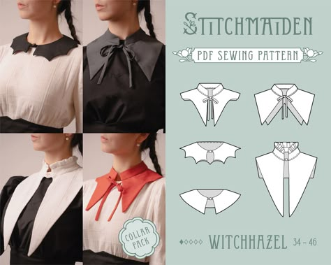 Halloween Collar, Collar Accessory, Halloween Sewing, Cute Sewing Projects, Witchy Fashion, Couture Mode, Detachable Collar, Diy Sewing Clothes, Sewing Projects For Beginners