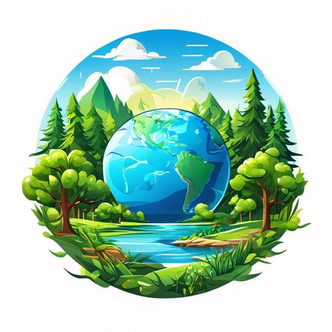 WORLD ENVIRONMENT DAY ICON SHARP DETAILED... Diy Jungle Decorations, World Environment Day Poster, Environment Day Poster, World Environment Day Posters, Front Mehndi, Environment Logo, Jungle Decorations, Nature Symbols, Front Mehndi Design