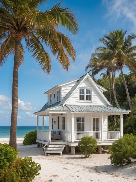 Small Beach Front House, Beach Bungalow Floor Plans, Small Beach House, Small Beach Cottages, Beach Front House, Small Beach Houses, Bungalow Floor Plans, Dream Beach Houses, Deck Stairs