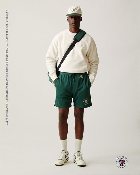 Aimé Leon Dore on Instagram: “Aimé Leon Dore / New Balance Capsule Collection. Available tomorrow exclusively in-store and online 11AM EST. Swipe left for looks -…” New Balance 550 Outfit, 550 Outfit, Shorts Outfit Men, Outfit Ideas Men, Leon Dore, Street Fits, Aime Leon Dore, White Crewneck, Shorts Outfit