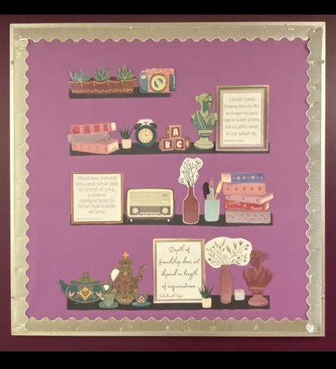 Small bulletin board idea for RA’s Paper Bookshelf Bulletin Board, Bookshelf Bulletin Board, Small Bulletin Board Ideas, Class Board, Bullentin Boards, Ra Bulletins, Ra Boards, Hall Decoration, Bookshelf Inspiration