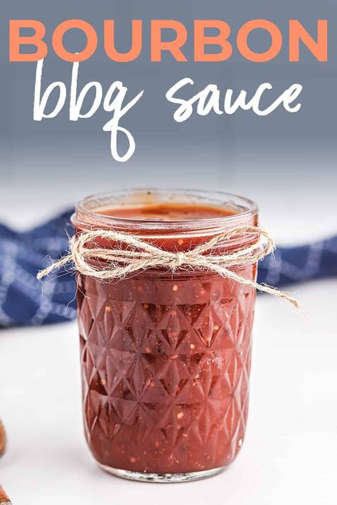 Just 15 minutes to make this homemade bourbon bbq sauce! Perfect for slathering over ribs, chicken, and pork! Texas Bbq Sauce, Vinegar Bbq Sauce, Homemade Bourbon, Bourbon Bbq Sauce, Carolina Bbq Sauce, Chicken Strip Recipes, Homemade Bbq Sauce Recipe, Barbecue Sauce Recipes, Homemade Barbecue Sauce