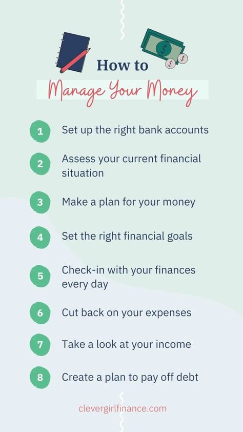 How To Manage Your Money: 19 Tips To Do It Right Manage Your Money, Money Management Advice, Money Saving Strategies, Financial Life Hacks, Financial Wellness, Financial Education, Managing Your Money, Budgeting Finances, Budgeting Money