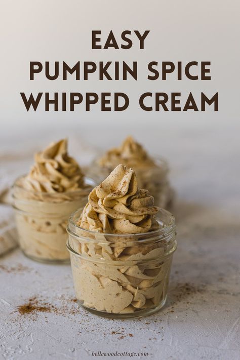 Pumpkin Spiced Whipped Cream, Pumpkin Cream Filling, Homemade Pumpkin Whipped Cream, Heavy Cream Icing Recipes, Pumpkin Sweet Cream, Pumpkin Pie Whipped Cream, What To Make With Whipping Cream, Pumpkin Spice Whipped Cream, Fall Whipped Cream