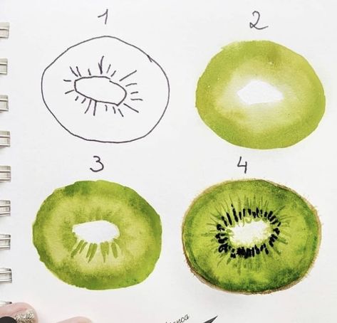 Watercolor Paintings For Beginners, Watercolor Fruit, Oil Pastel Art, Instagram Tutorial, Watercolor Paintings Easy, Watercolor Painting Techniques, 수채화 그림, Watercolor Paintings Tutorials, Watercolor Art Lessons